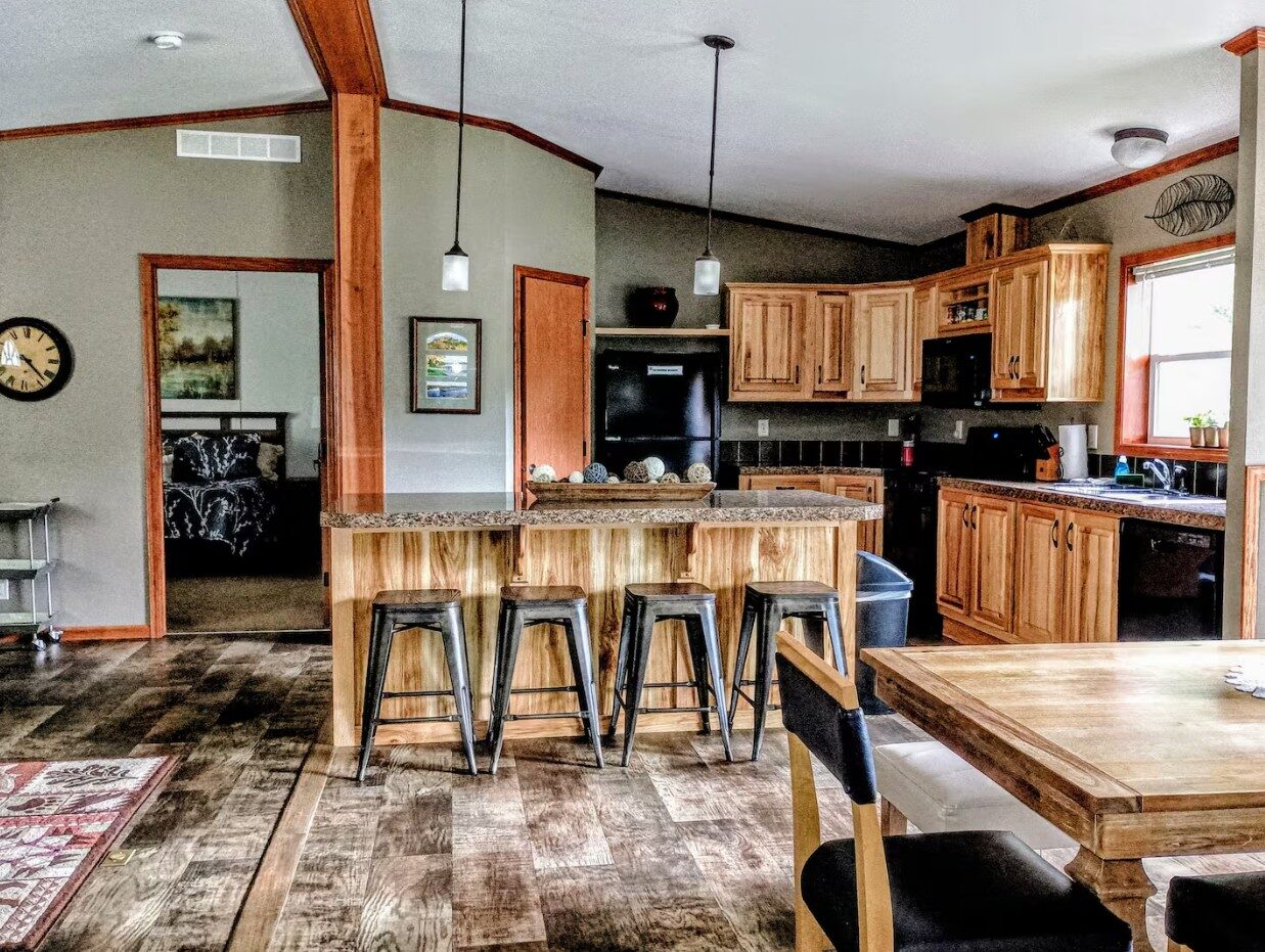 Our vacation rental offers a large kitchen area.